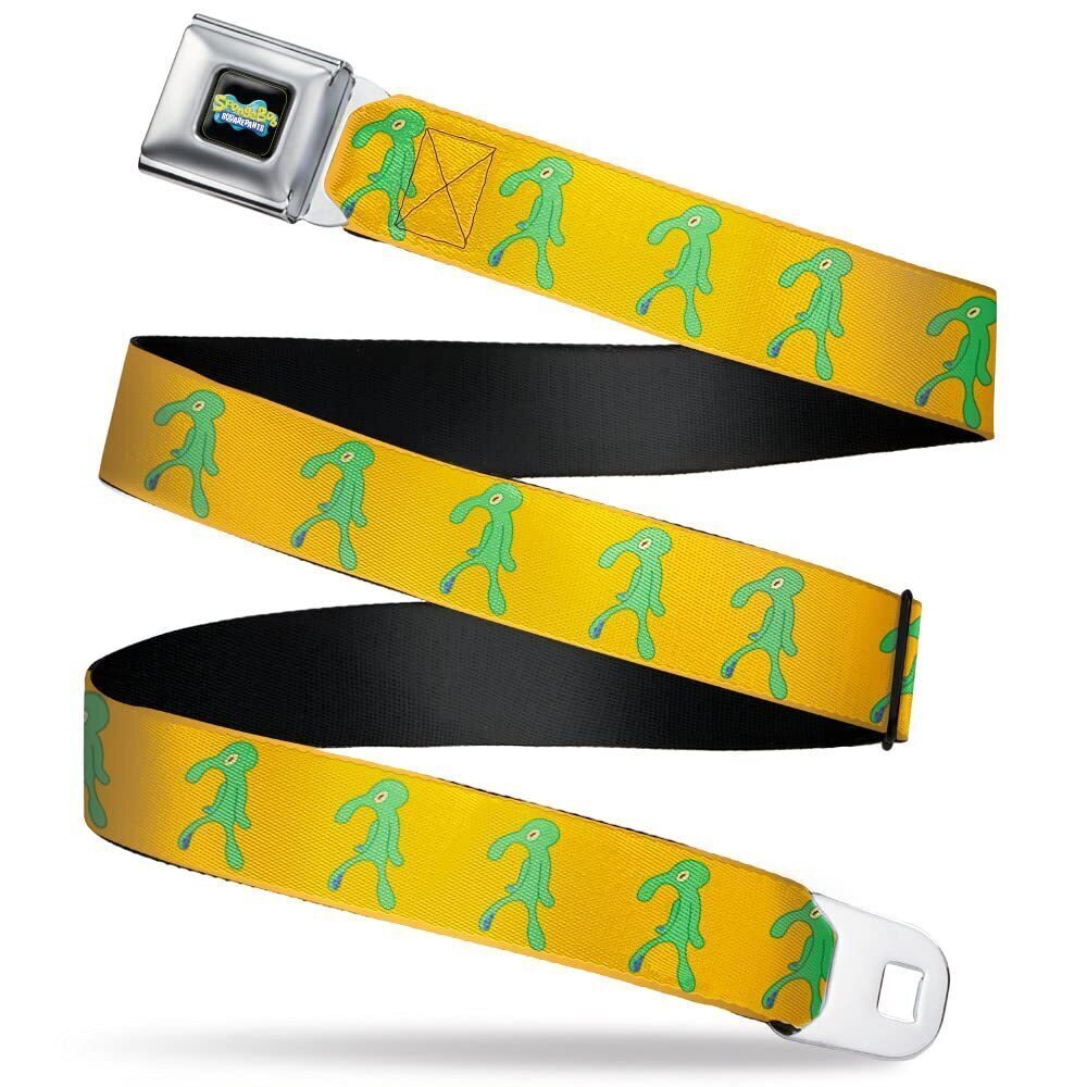 4807 Nickelodeon Belt, Seatbelt Buckle Belt, SpongeBob Squidward Bold